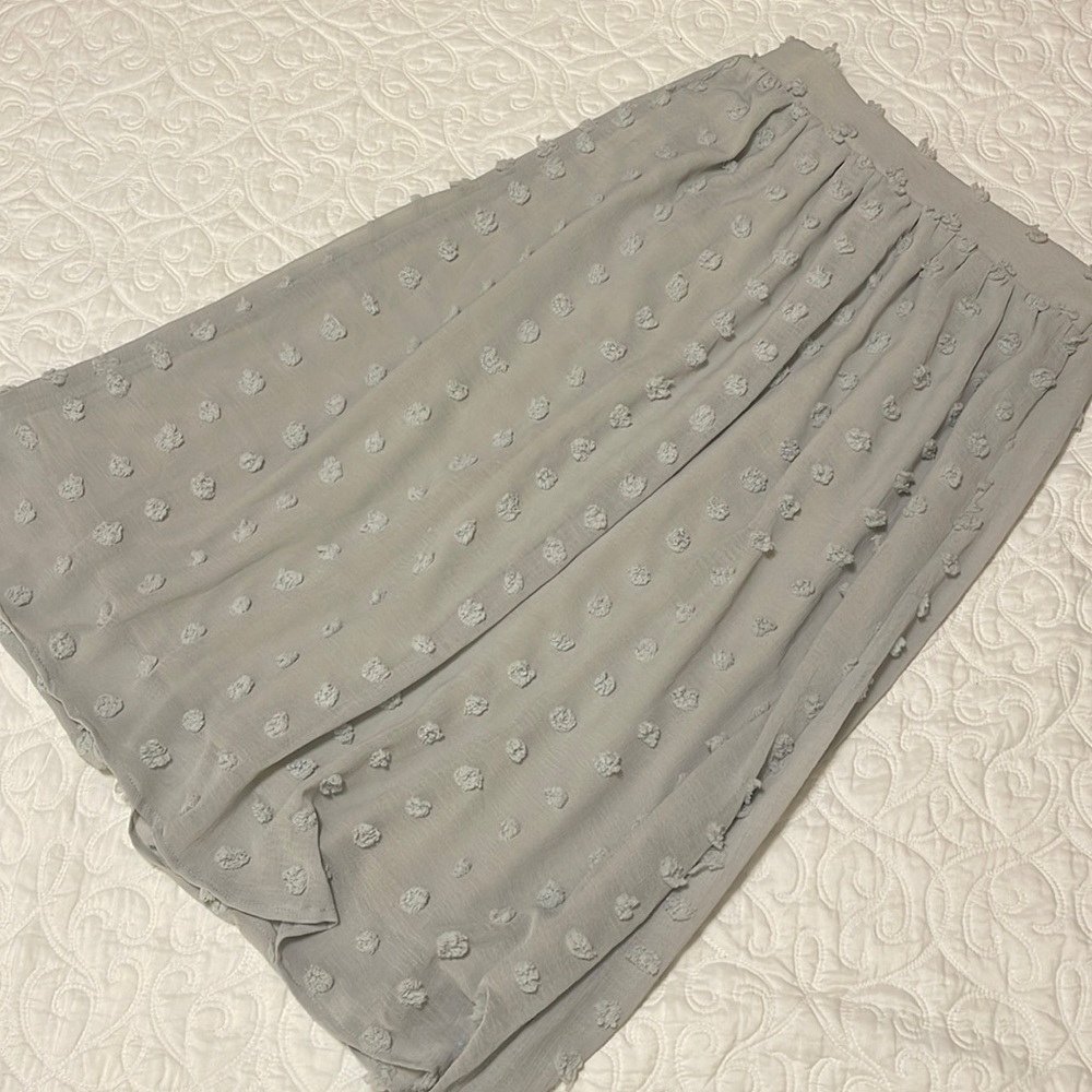 Polagram Grey Swiss Dotted MIDI Skirt
